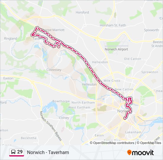 29 bus Line Map