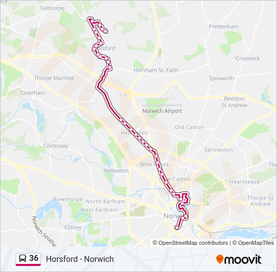 36 bus Line Map