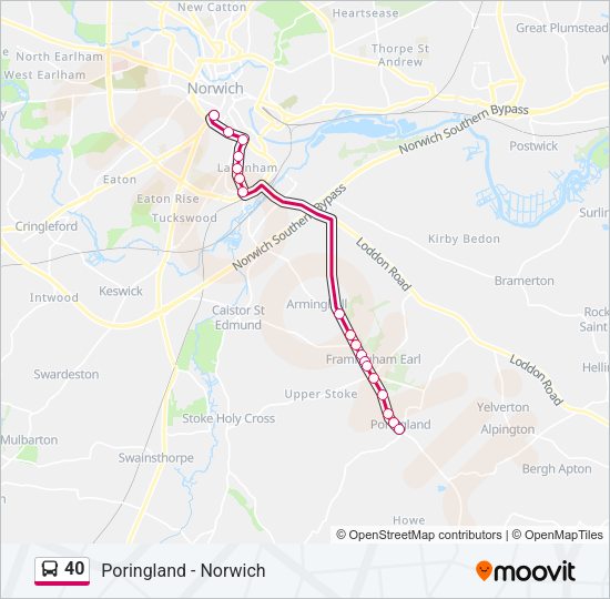 40 Bus Line Map