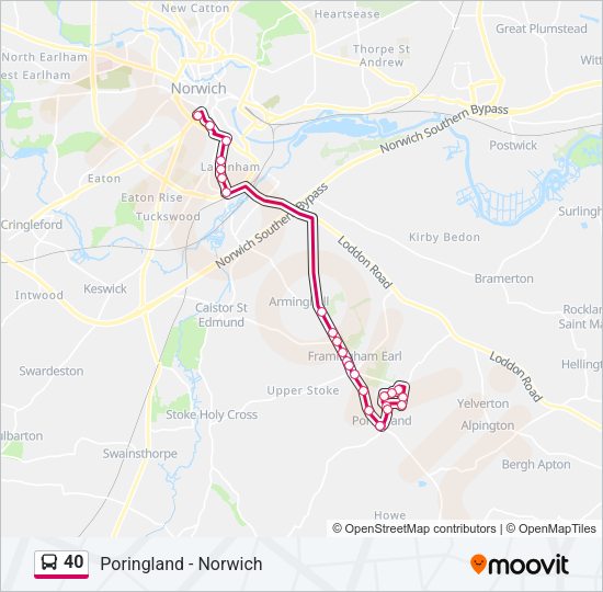 40 Bus Line Map