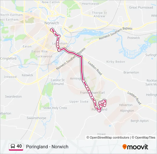 40 Bus Line Map