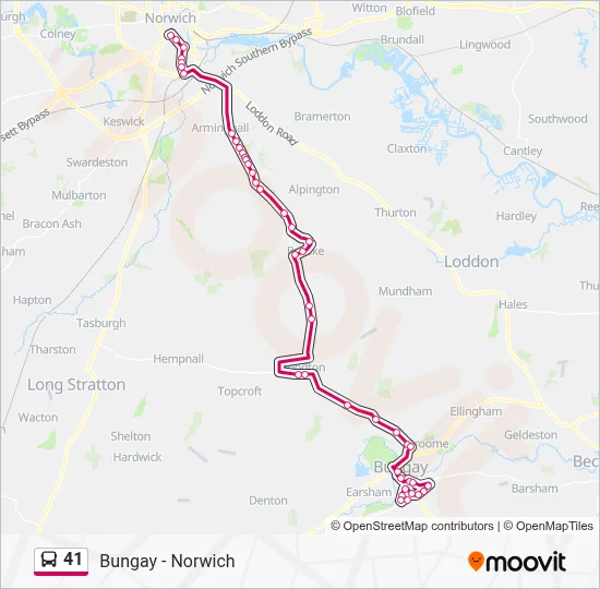 41 Route: Schedules, Stops & Maps - Norwich City Centre (Updated)