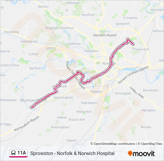 11A Bus Line Map