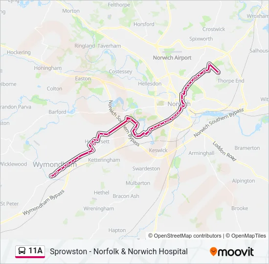 11A Bus Line Map