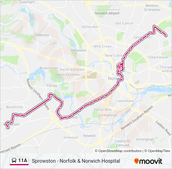 11A Bus Line Map