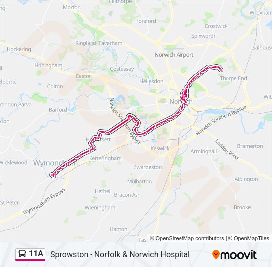 11A bus Line Map