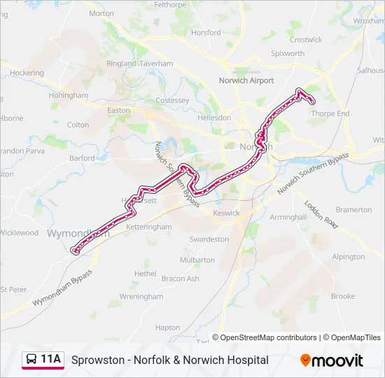 11A Bus Line Map
