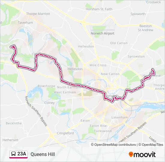 23A Bus Line Map