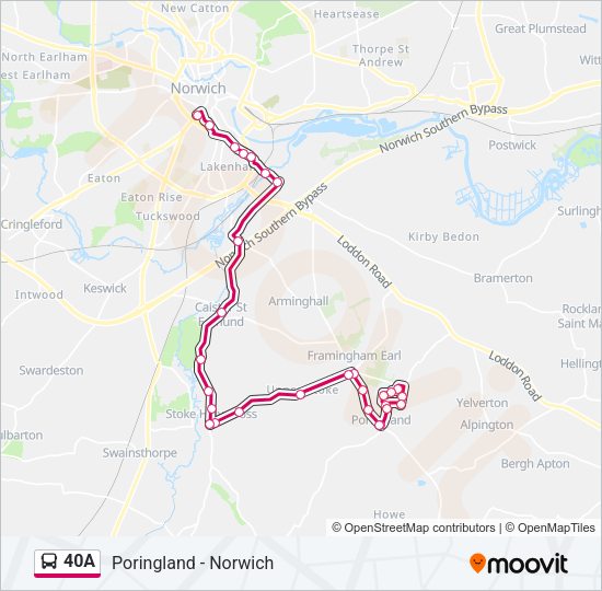 40A Bus Line Map