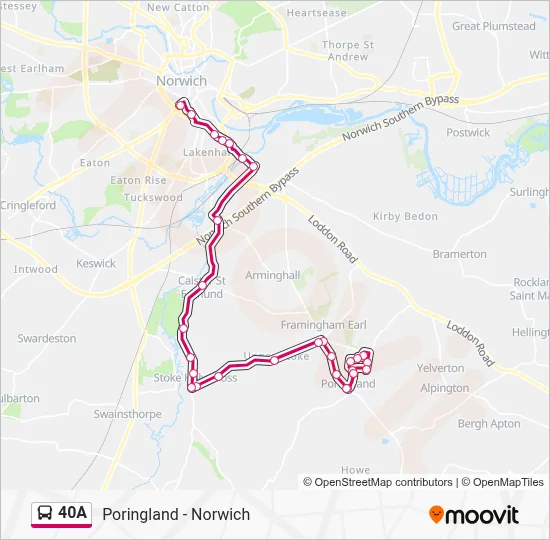 Norwich Bus Routes Map.pdf 40A Route: Schedules, Stops & Maps - Norwich City Centre (Updated)