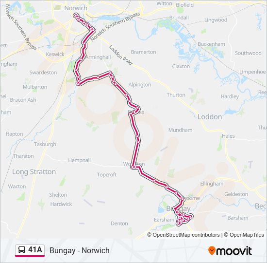 41A bus Line Map