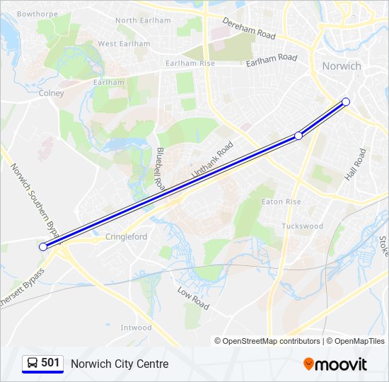 501 Route: Schedules, Stops & Maps - Norwich City Centre (Updated)