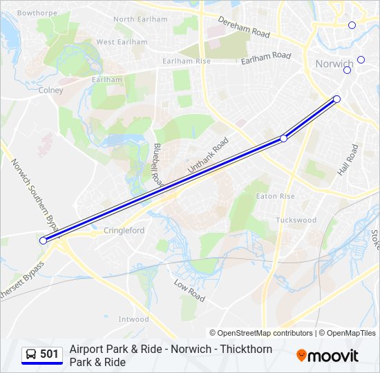 501 Bus Line Map
