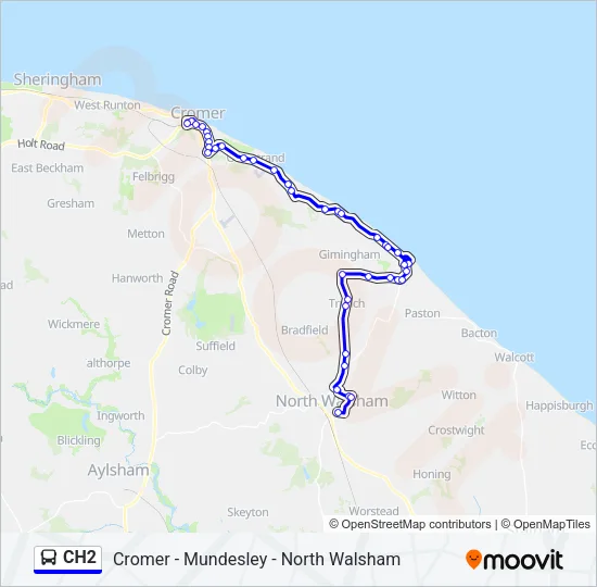 CH2 Bus Line Map