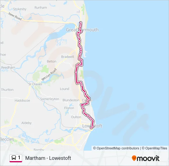 1 Bus Line Map