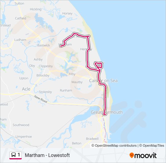 1 Bus Line Map