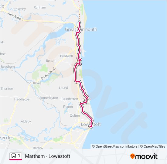 1 Bus Line Map