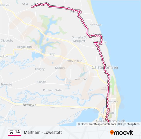 1A bus Line Map