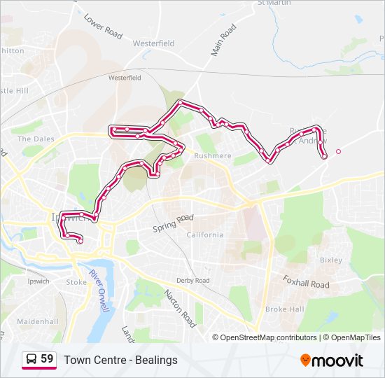 59 Bus Line Map