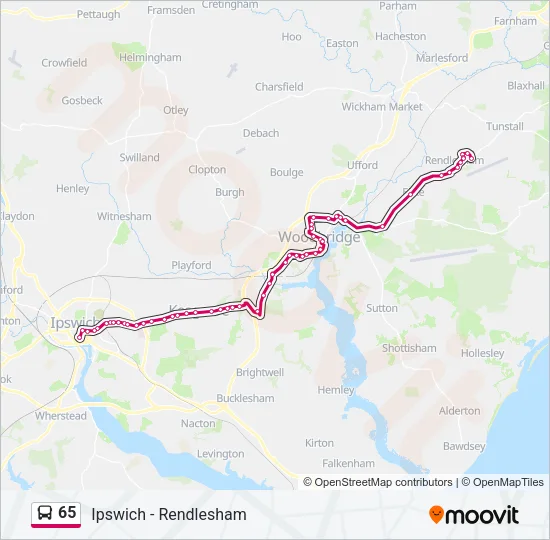 65 Bus Line Map
