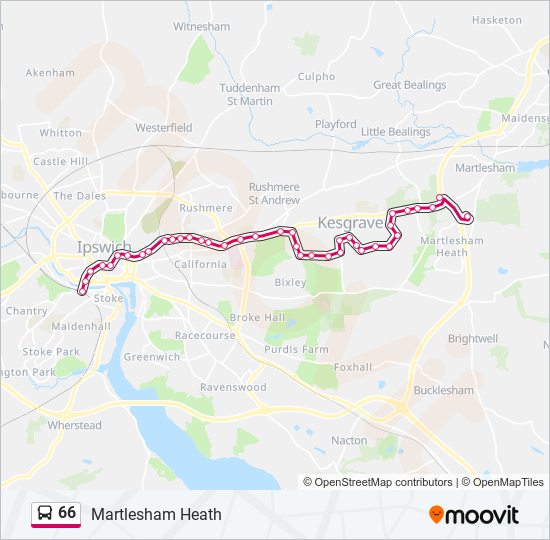 66 bus Line Map