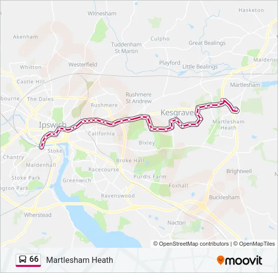 66 Bus Line Map