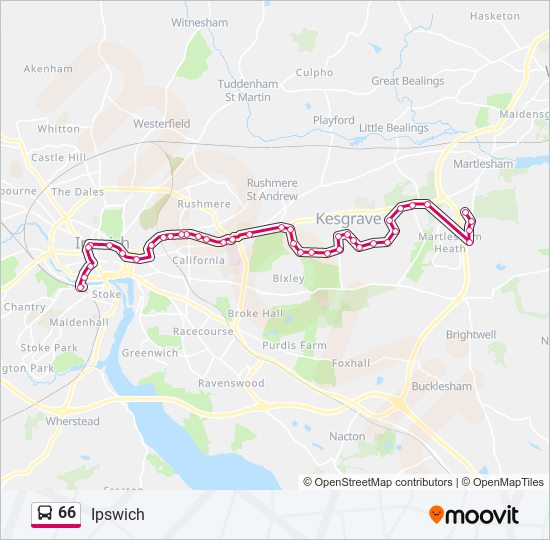 66 bus Line Map