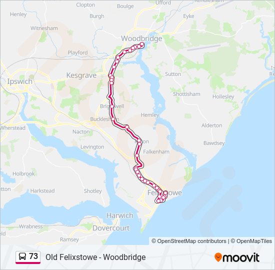 73 bus Line Map