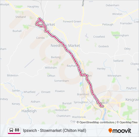 88 Bus Line Map