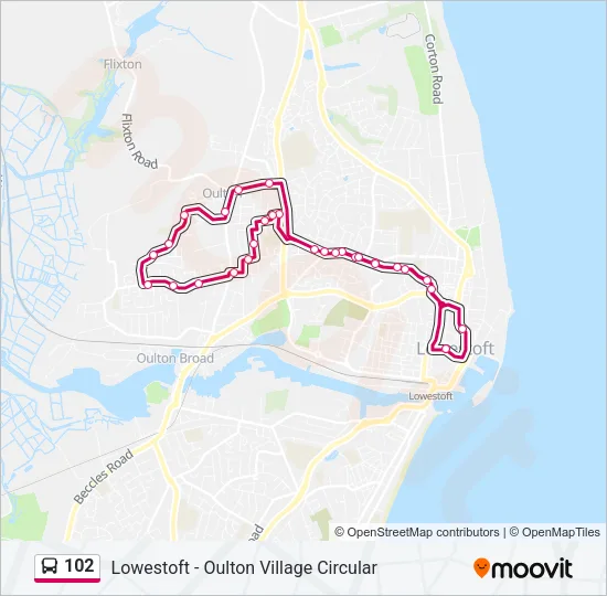 102 Bus Line Map