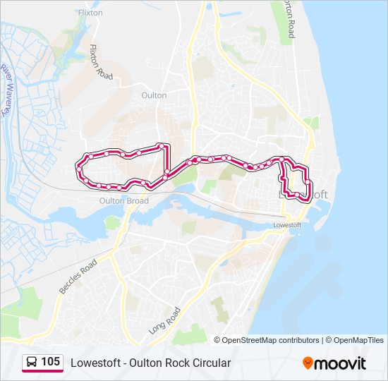 105 bus Line Map