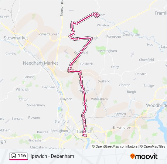 116 Bus Line Map