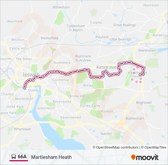 66A Bus Line Map