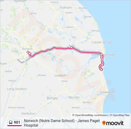 901 Bus Line Map