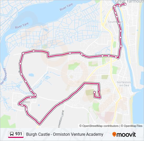 931 bus Line Map