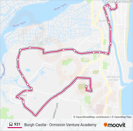 931 Bus Line Map