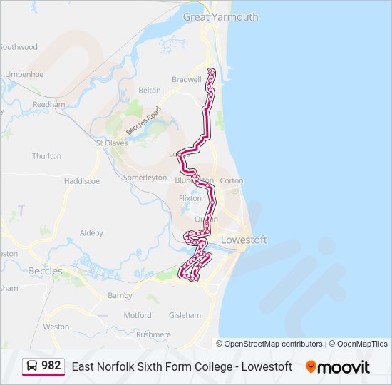 982 bus Line Map