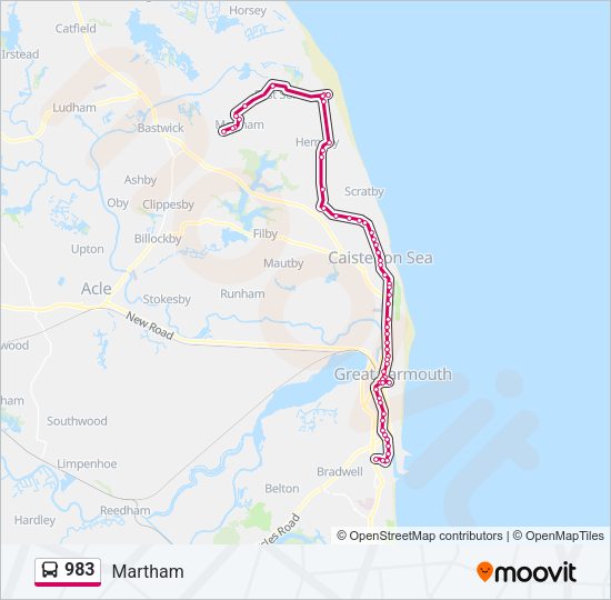 983 Bus Line Map