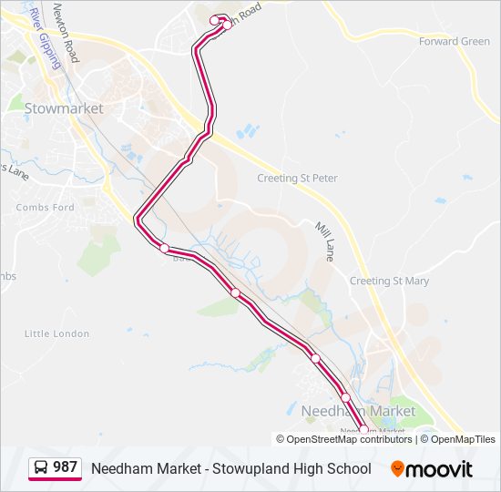 987 bus Line Map