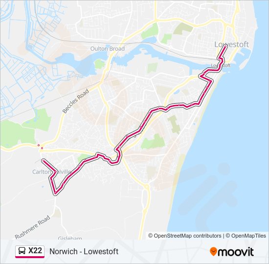 X22 bus Line Map