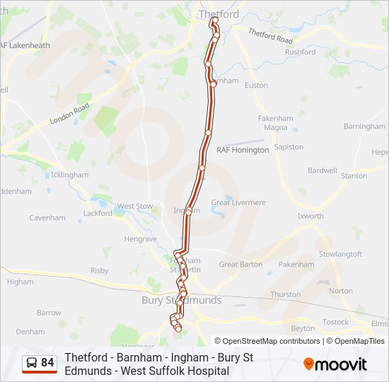 84 Bus Line Map