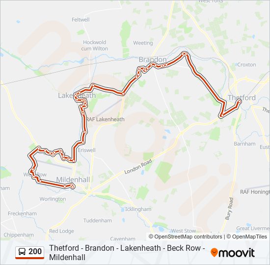 Bus 200 Route Map 200 Route: Schedules, Stops & Maps - Thetford (Updated)