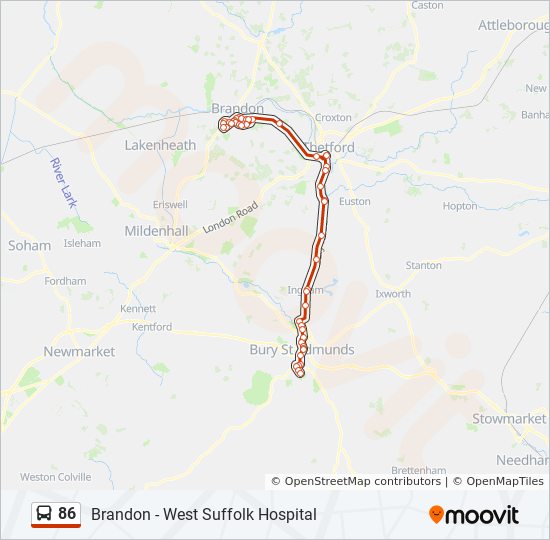 Bus 86 Route Schedule 86 Route: Schedules, Stops & Maps - Bury St Edmunds (Updated)