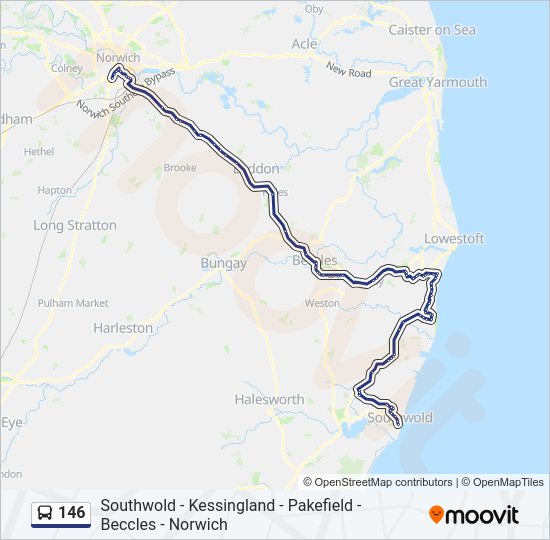 146 Bus Line Map
