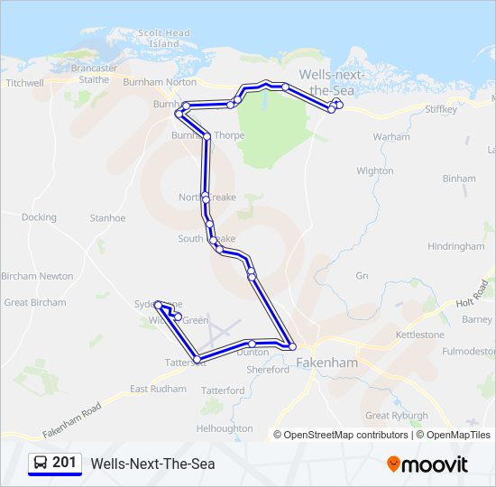 201 bus Line Map