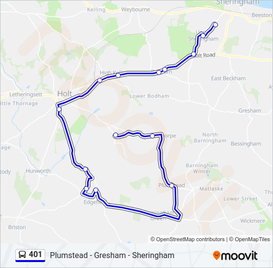 401 Bus Line Map