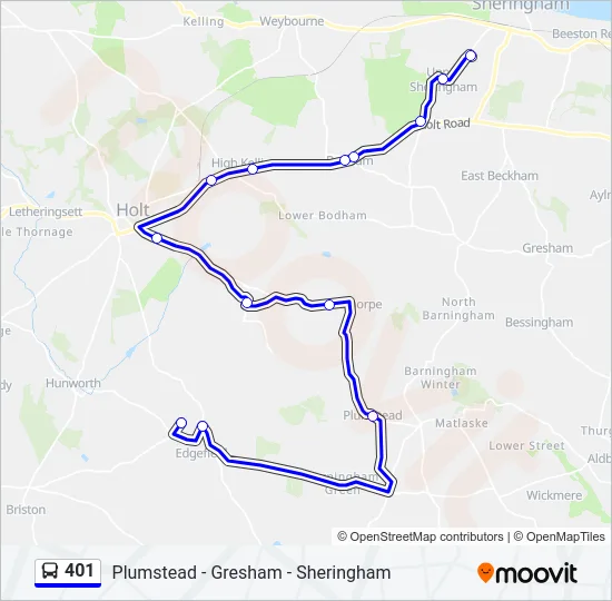 401 Bus Line Map