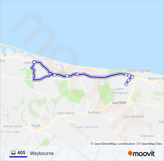 405 Bus Line Map