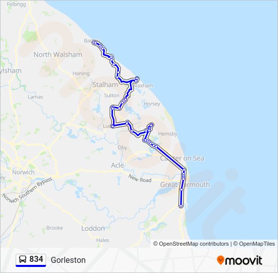 834 Route Schedules Stops Maps Gorleston Updated 834-route-schedules-stops-maps-gorleston-updated