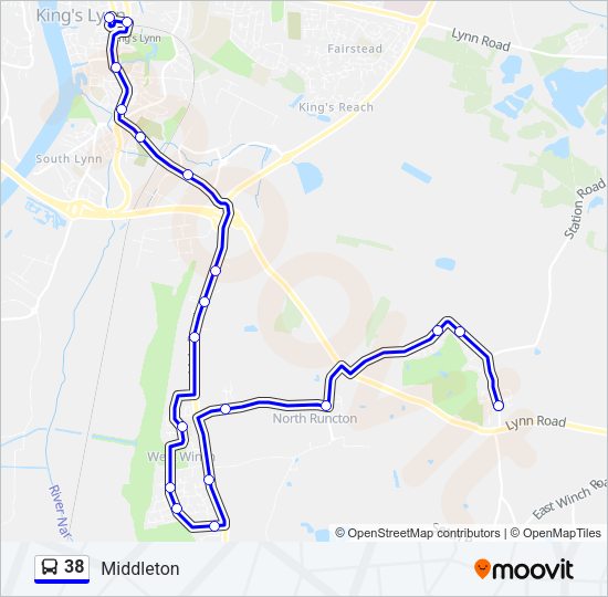38 Bus Line Map